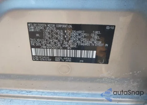 2010 Toyota Rav4 from USA, damaged, VIN JTMBF4DV2AD037145